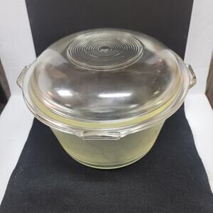 Vintage 1940s Flamex 6 qt. glass Dutch oven with lid RARE Cookware Pot NO CHIPS